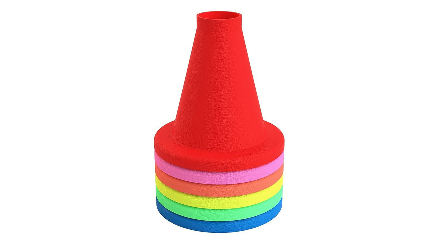 SLG Cricket Batting Practice Tee Pack of 6 – Multicolor Training Cones Made with Durable TPR Material for Cricket Batting Practice