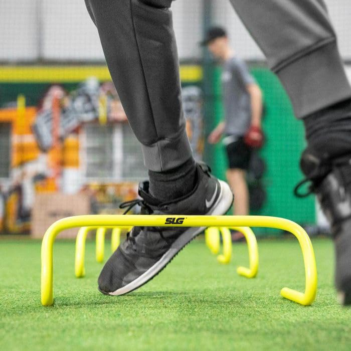 SLG Training Hurdle 12 inch Pack of 6|Colour :Florocent Yellow|Material:PVC