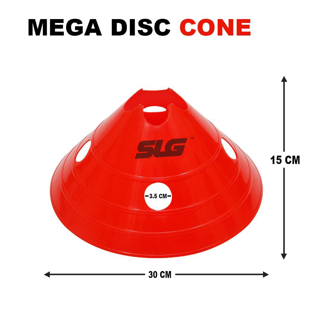 SLG Mega Disc Saucer Cone|Colour :Multicolor|Material:PVC| Packof 20