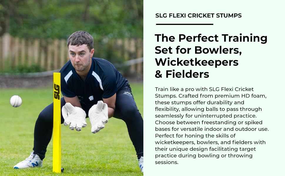 SLG Flexible Cricket Single Stump with Spike – Durable Training Equipment for Bowling & Fielding Practice (Pack of 1)