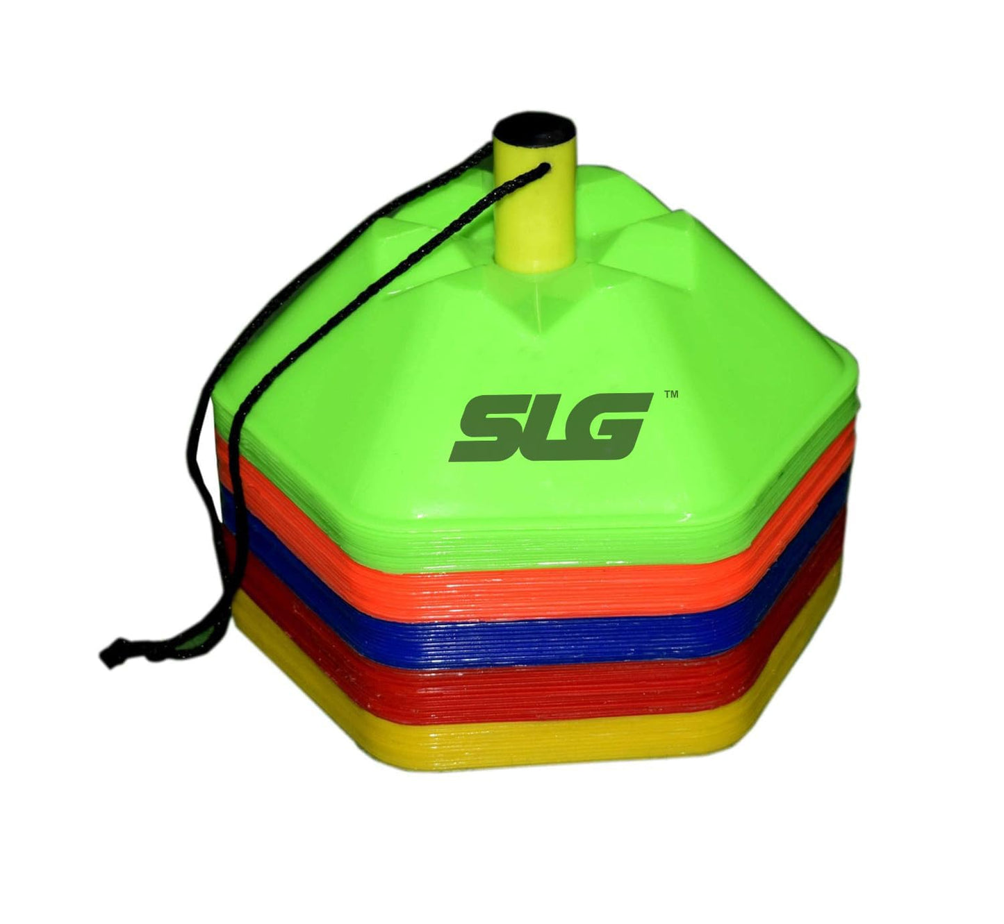 SLG Hexa Saucer Cone |Colour :Multicolor|Material:PVC|Packof 25
