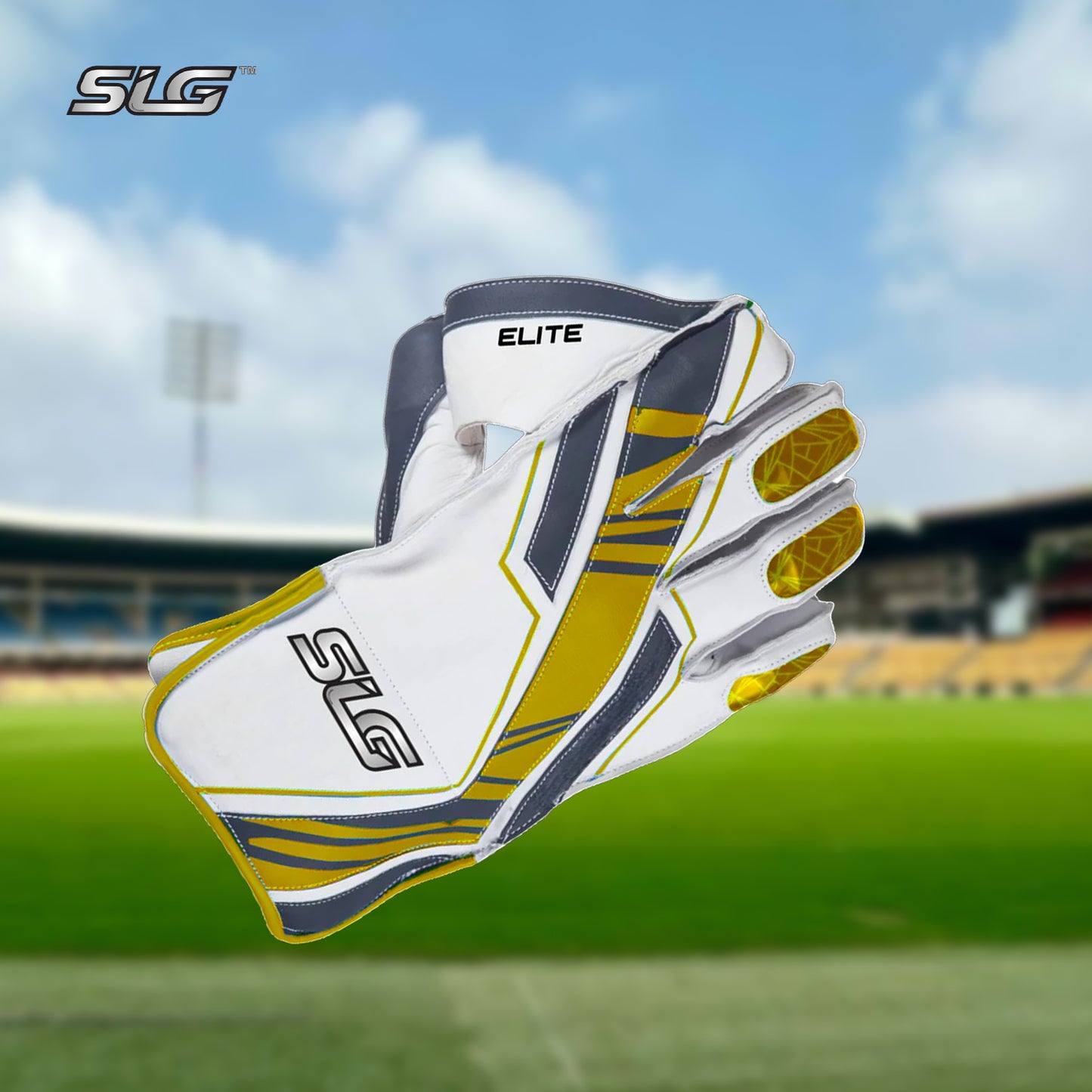 SLG Elite Wicket Keeping Gloves | Leather Gloves with Octopus Grip & Superior Wrist Protection