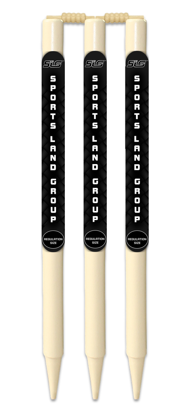 SLG Wooden Stump Set (3 Stumps + 2 Bails, Premium) - Professional Cricket Equipment