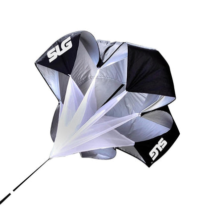 SLG 48" Sprint Training Parachute – Speed & Agility Resistance Chute for Explosive Acceleration Workouts – Black Nylon