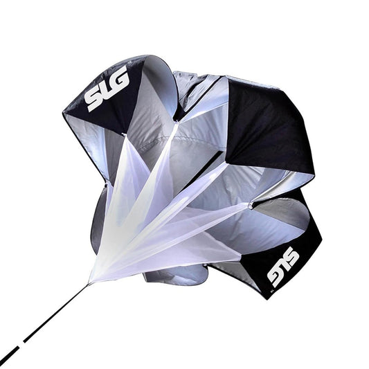 SLG 48" Sprint Training Parachute – Speed & Agility Resistance Chute for Explosive Acceleration Workouts – Black Nylon