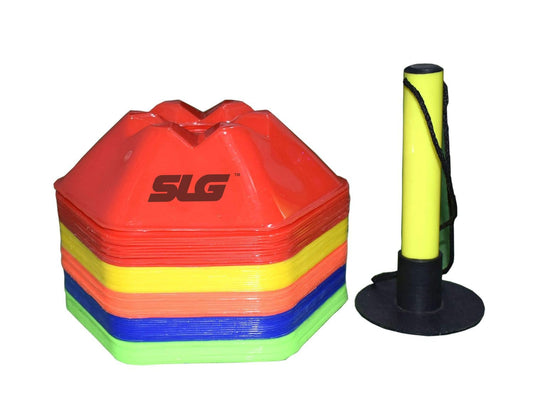 SLG Hexa Saucer Cone |Colour :Multicolor|Material:PVC|Packof 25