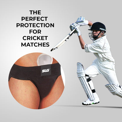 SLG Men's Sports Underwear XXL – Stretchable Cotton Supporter for Cricket, Running & Gym – Quick-Dry, Moisture-Wicking Athletic Brief – Black