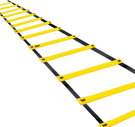 SLG Agility Training Ladder 4 Meter with Adjustable Rungs – Fluorescent Yellow Speed Ladder for Sports Fitness Footwork Exercise