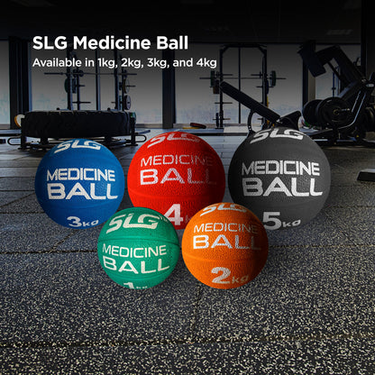 SLG Rubber Medicine/Exercise Ball -Upper & Lower Body Exercises |Fitness Ball for Strength, Balance & Core Workouts| Material:Rubber(Black, 5 Kg)