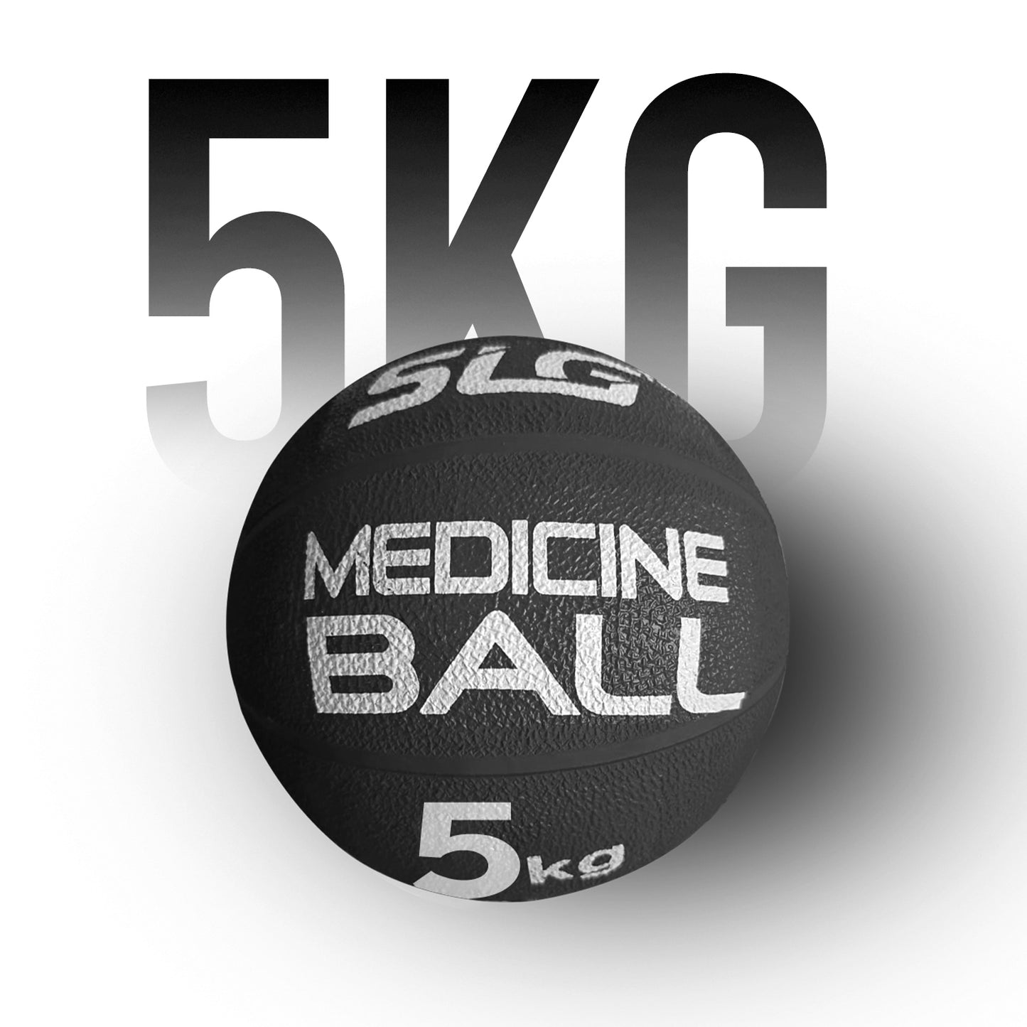 SLG Rubber Medicine/Exercise Ball -Upper & Lower Body Exercises |Fitness Ball for Strength, Balance & Core Workouts| Material:Rubber(Black, 5 Kg)