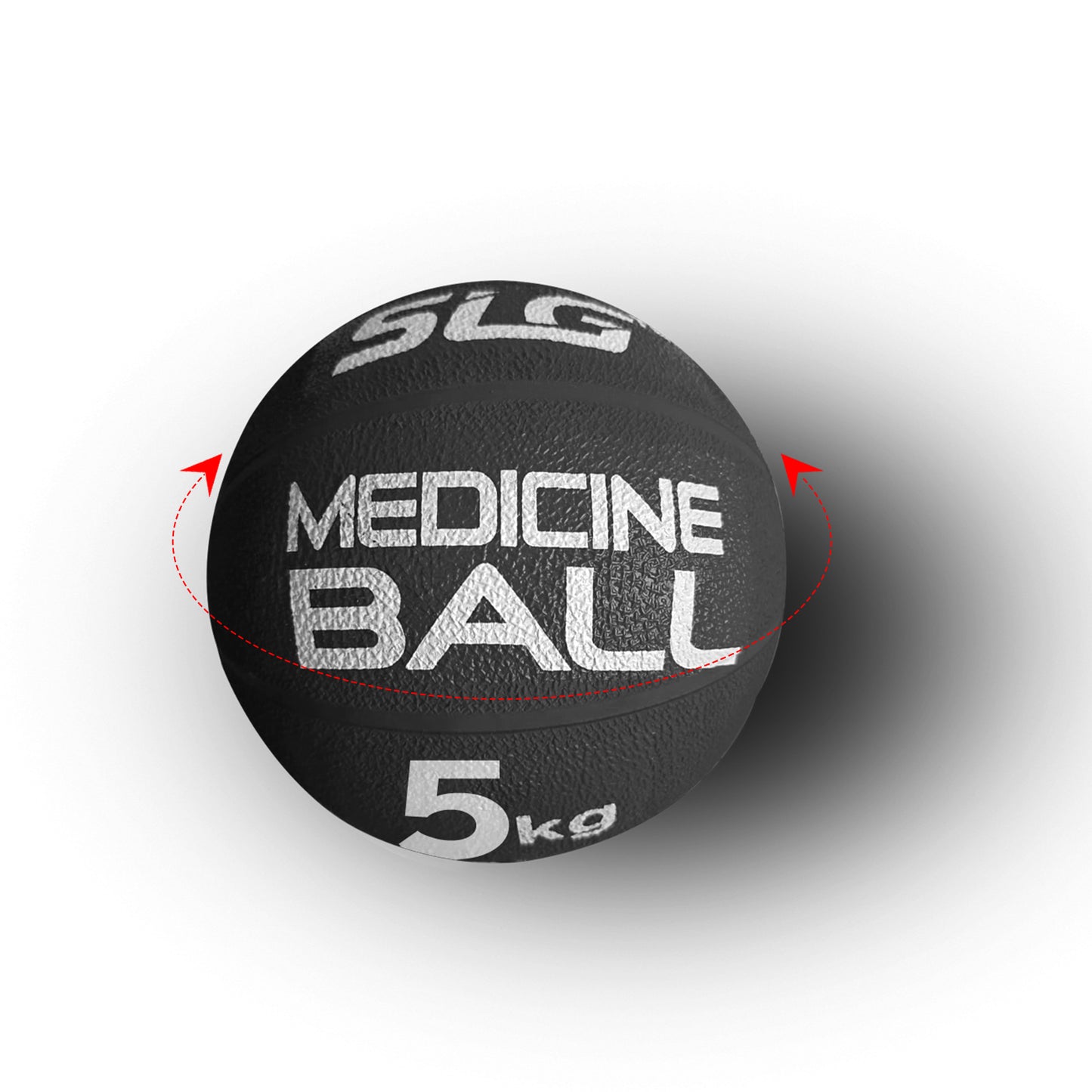 SLG Rubber Medicine/Exercise Ball -Upper & Lower Body Exercises |Fitness Ball for Strength, Balance & Core Workouts| Material:Rubber(Black, 5 Kg)