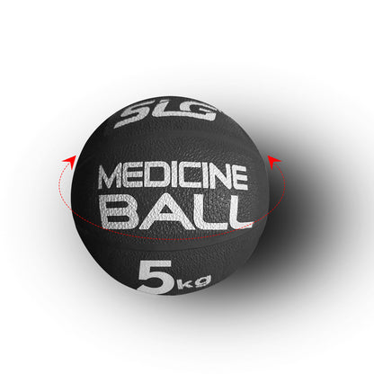 SLG Rubber Medicine/Exercise Ball -Upper & Lower Body Exercises |Fitness Ball for Strength, Balance & Core Workouts| Material:Rubber(Black, 5 Kg)