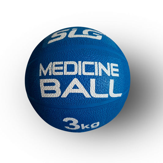 SLG Rubber Medicine/Exercise Ball -Upper & Lower Body Exercises |Fitness Ball for Strength, Balance & Core Workouts| Material:Rubber(Blue, 3 Kg)