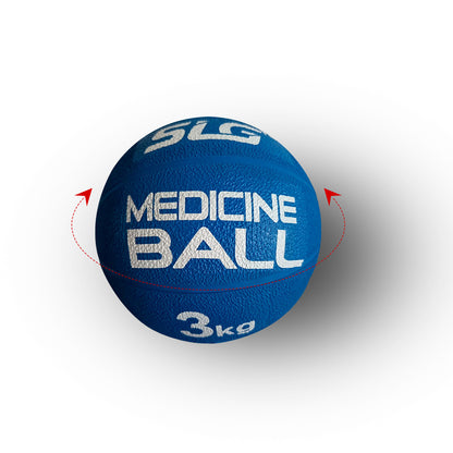 SLG Rubber Medicine/Exercise Ball -Upper & Lower Body Exercises |Fitness Ball for Strength, Balance & Core Workouts| Material:Rubber(Blue, 3 Kg)