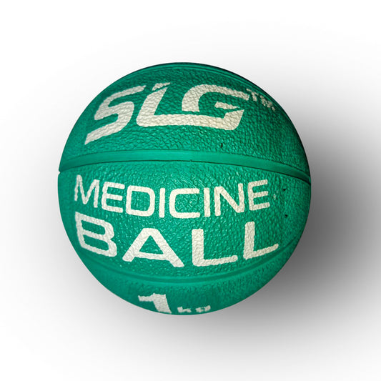 SLG Rubber Medicine/Exercise Ball -Upper & Lower Body Exercises |Fitness Ball for Strength, Balance & Core Workouts| Material:Rubber(Green, 1 kg)