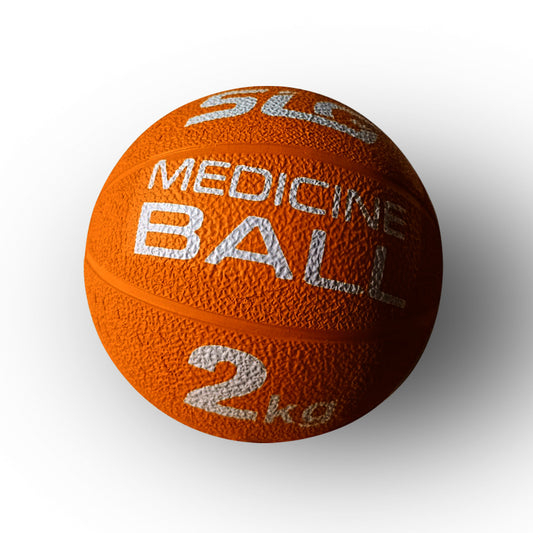SLG Rubber Medicine/Exercise Ball -Upper & Lower Body Exercises |Fitness Ball for Strength, Balance & Core Workouts| Material:Rubber(Orange, 2 kg)