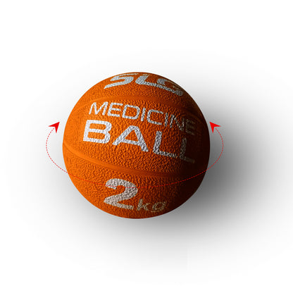 SLG Rubber Medicine/Exercise Ball -Upper & Lower Body Exercises |Fitness Ball for Strength, Balance & Core Workouts| Material:Rubber(Orange, 2 kg)