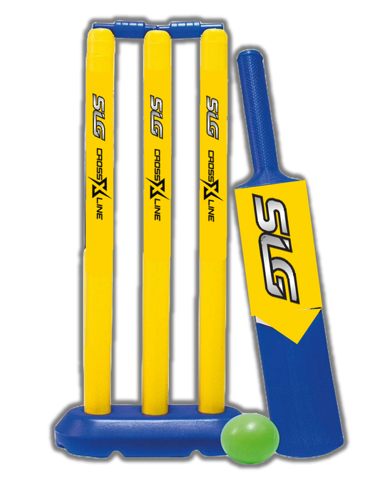 Cricket set plastic complete with bat, ball, stumps & bails size 3,4,5