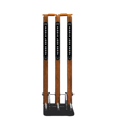 SLG Premium Sheesham Wood Cricket Stumps with Spring Back Mechanism – Natural Finish, Durable & Tournament-Grade